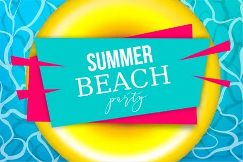 Summer water pool waves poster Stock Illustration