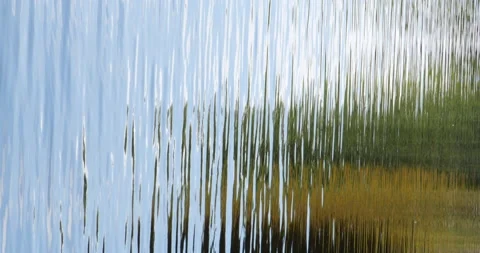 Summer Water surface reflection vertical Stock Footage 205814410
