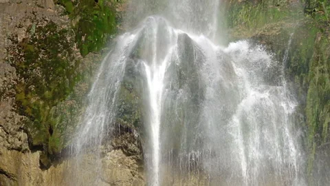 Summer Waterfall Close Up in Sunlight. Slow Motion 動画素材 106463271
