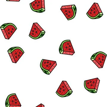 Summer watermelon fruit vector seamless pattern Stock Illustration