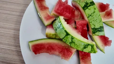 Summer Watermelon Rinds Delight Stock Footage 285958610