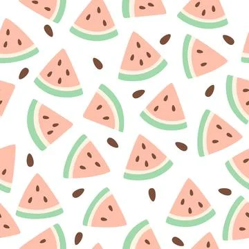 Summer watermelon slices seamless pattern. Watermelon background for baby fabric Stock Illustration