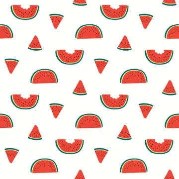 Summer watermelons seamless pattern Stock Illustration