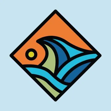 Summer waves graphic illustration vector art t-shirt design Stock Illustration
