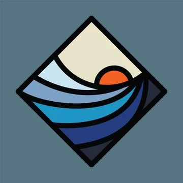 Summer waves graphic illustration vector art t-shirt design Stock Illustration