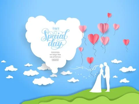 Summer wedding card Stock Illustration