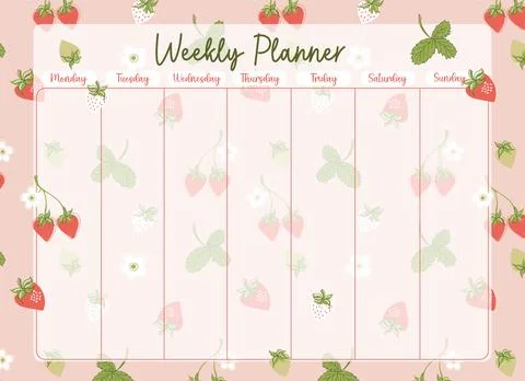 Summer weekly planner 2 Stock Illustration