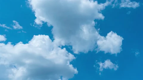 Summer white Clouds Timelapse on Blue Sky (right to left) Video stock 192400698