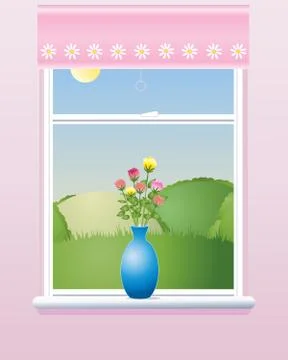 Summer window Stock Illustration