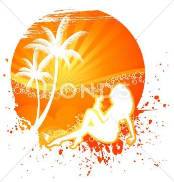 Summer woman Stock Illustration