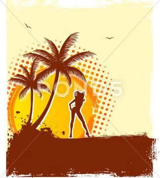Summer woman Stock Illustration