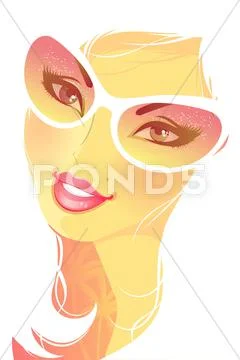 Summer woman in swimsuit Stock Illustration