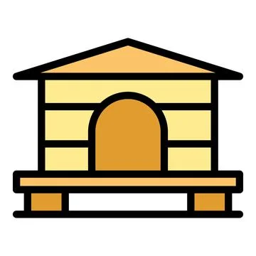 Summer wood house icon vector flat Stock Illustration
