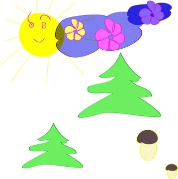 Summer, wood Stock Illustration