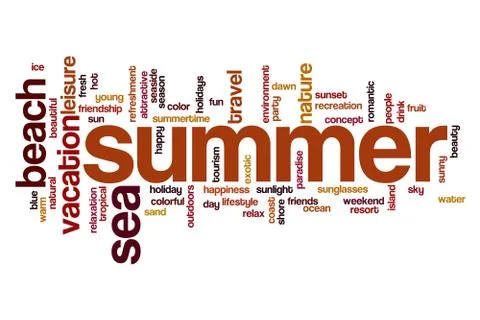 Summer word cloud concept 库存插图