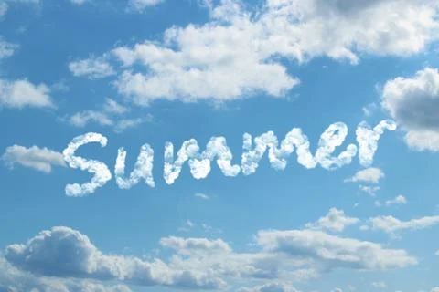 Summer word on cloud Illustrazione stock