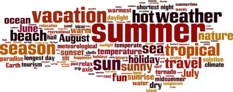 Summer word cloud Stock Illustration