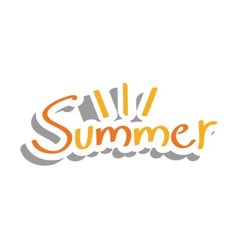 Summer word sticker vector design 스톡 일러스트