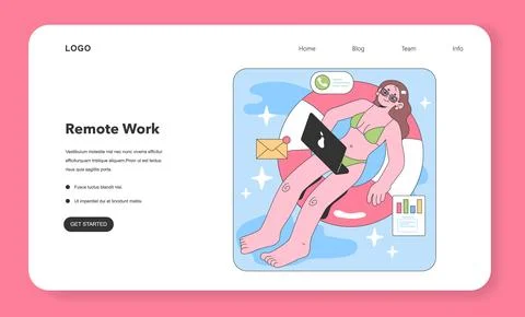 Summer work vibes. Flat vector illustration. Stock Illustration