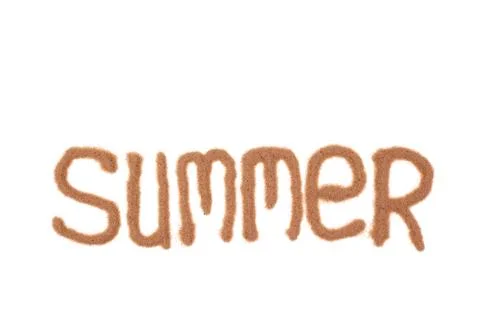 Summer written with sand Stock Photos