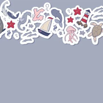 Summer yachting background. Stock Illustration