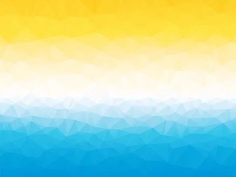 Summer yellow blue white triangular background with horizon Stock Illustration