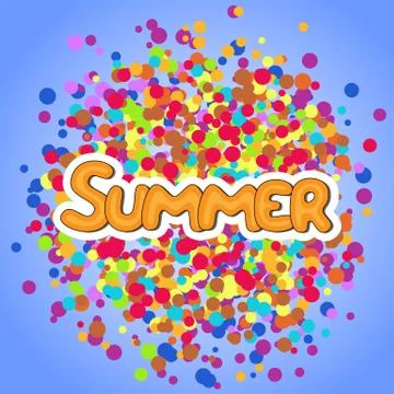 Summer yellow vector lettering on abstract color background Stock-Illustration