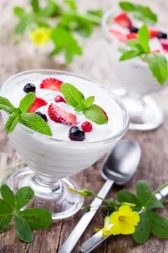 Summer Yogurt Stock Photos