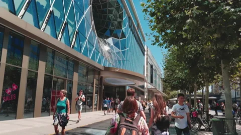 Summer. Young couple of lovers walking in the city Stock-Footage 239003059