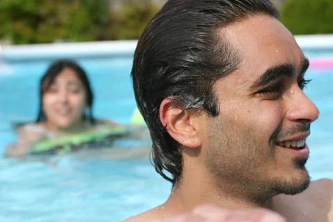 Summers at the pool Stock Photos