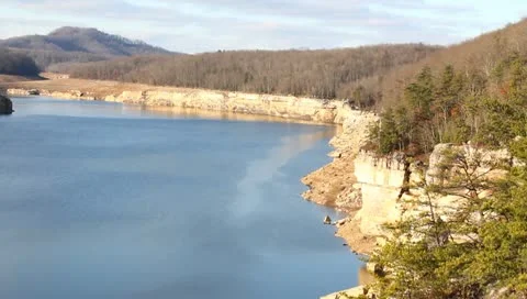 Summersville Lake at winter level Stock Footage 10736588
