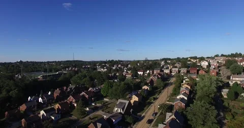 Summertime Aerial of Suburb Stock Footage 56831971