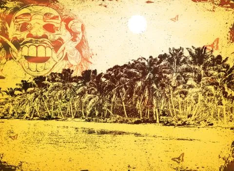 Summertime at the beach Stock Illustration