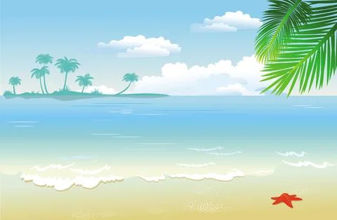Summertime at the beach Stock Illustration