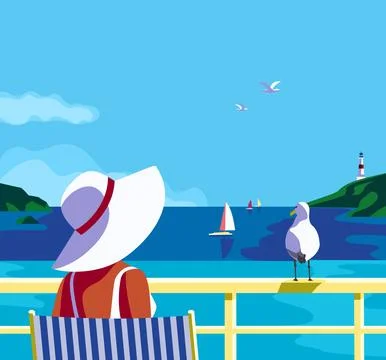Summertime beach vacation journey vector poster Stock Illustration