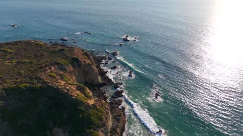 Summertime Coastline Views From Above Stock Footage 340579727
