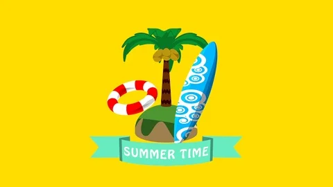 Summertime concept animation Stock Footage 90754576