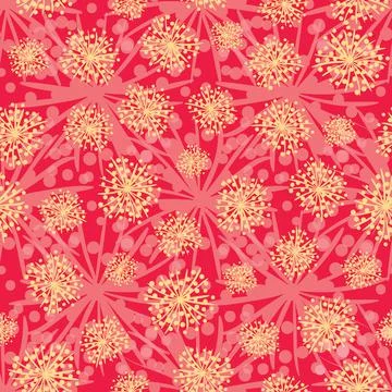 Summertime dandelions seamless vector pattern Stock Illustration