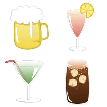 Summertime Drinks Stock Illustration