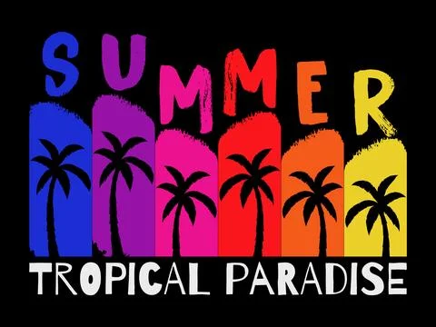 Summertime fun concept design. Creative background of landscape Stock Illustration