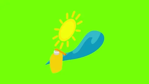 Summertime icon animation Stock Footage 152575593
