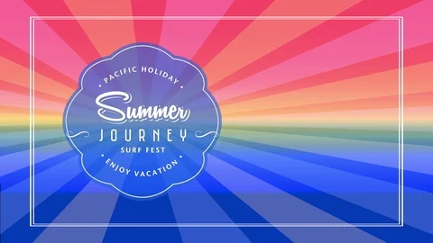 Summertime journey surf fest invite with text pacific vacation adore holiday Stock Footage 129850875