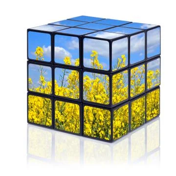 Summertime puzzle cube Stock Photos