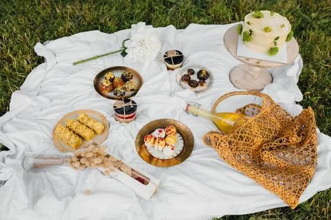 A Summertime Spread On The Park Stock Photos