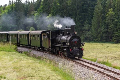 Summertime steam through the fields Stock Photos
