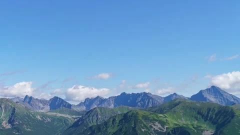 Summertime Tatra Mountains Landscape Timelapse at Poland-Slovakia Border Stock Footage 308189893