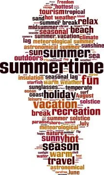 Summertime word cloud Stock Illustration