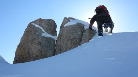 Summit against the bright sunlight Stock Footage 59717344