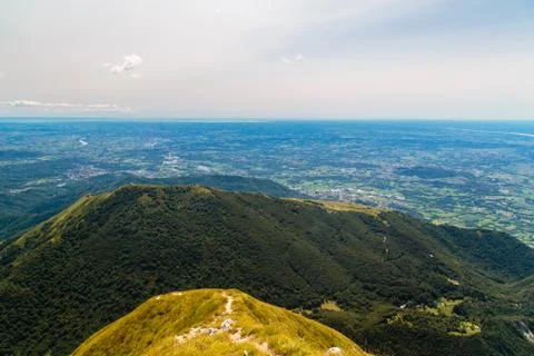 On the summit of an alpine peak Stock Photos