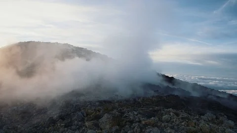 Summit Crater on volcano Mount Etna 02 Stock Footage 71973262